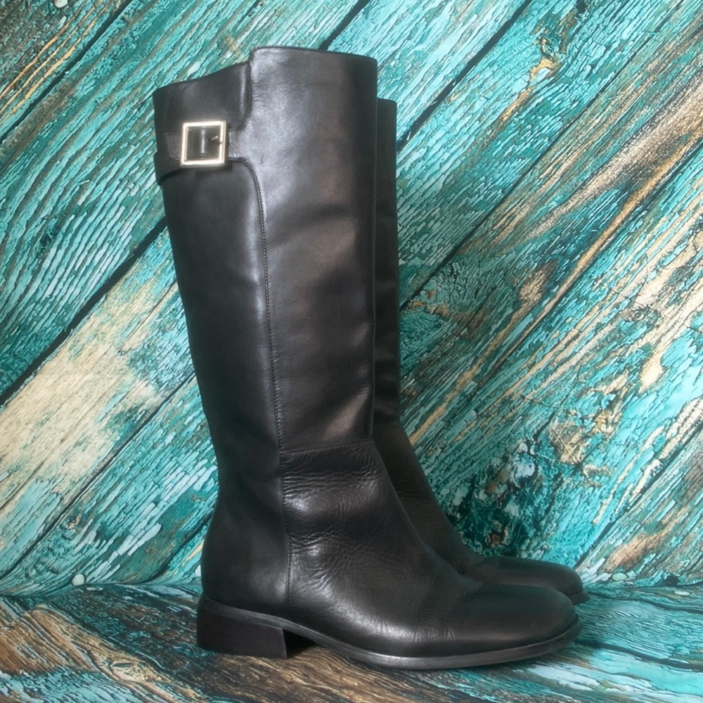 Marquise black leather riding boot